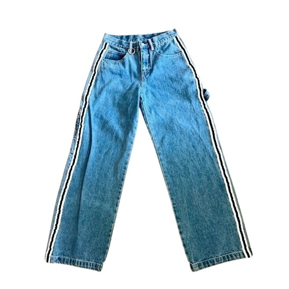 UNIF Cox Jeans Wide Leg Racing Stripe Light Wash Size 26